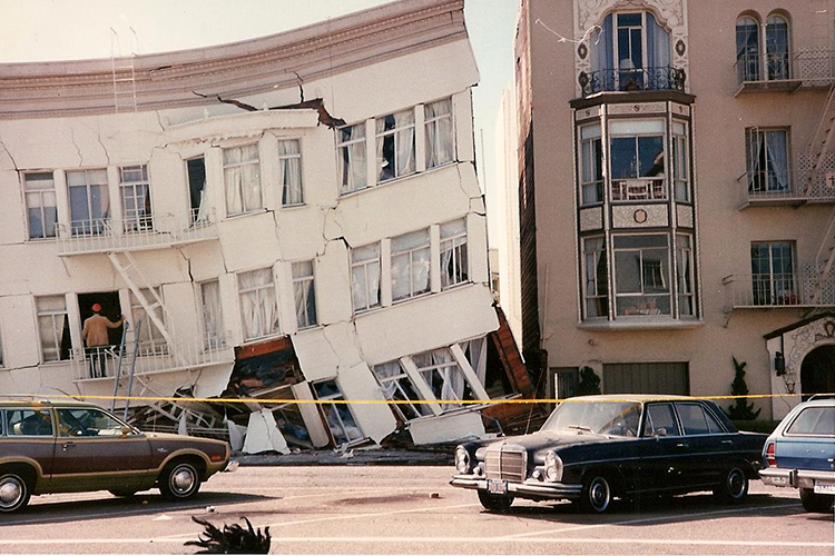 Marina District in San Francisco after 1989 earthquake