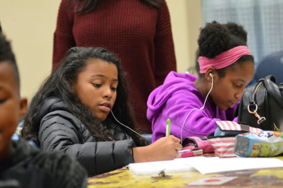 students writing