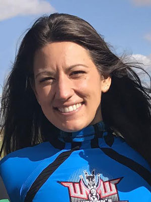Ptaschinski, an advisor to psychology majors, has been skydiving for six years.