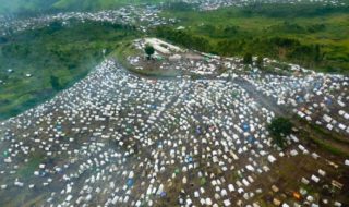 Refugee camp as seen from above