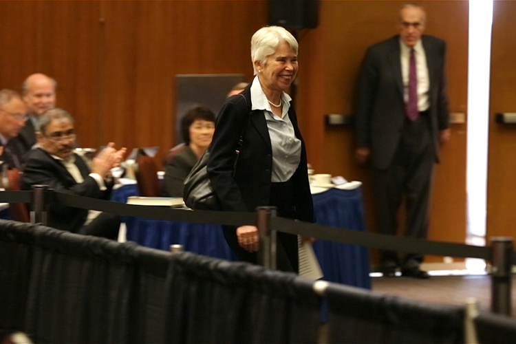 Carol Christ at UC Regents Meeting, March 16