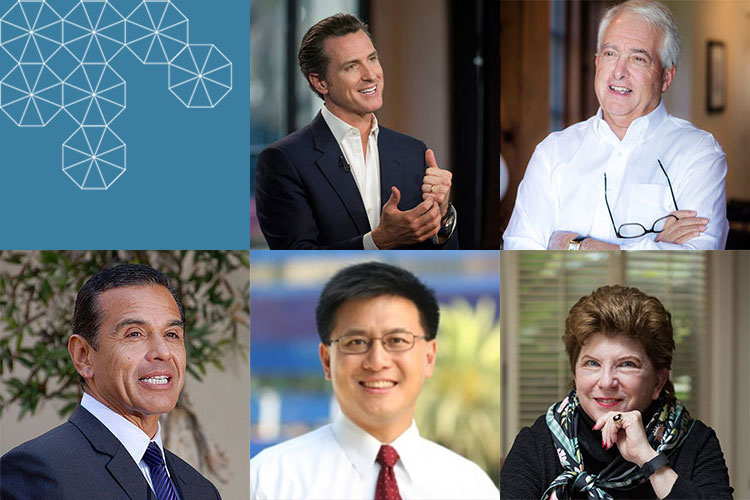 Gavin Newsom, John Cox, Delaine Eastin, John Chiang and Antonio Villaraigosa