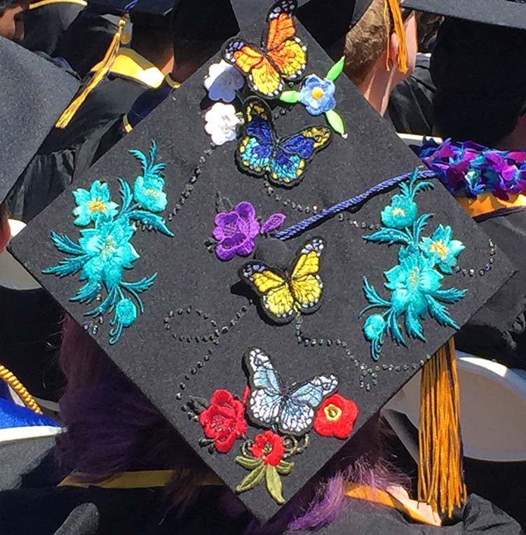 Cap decorated with butterflies