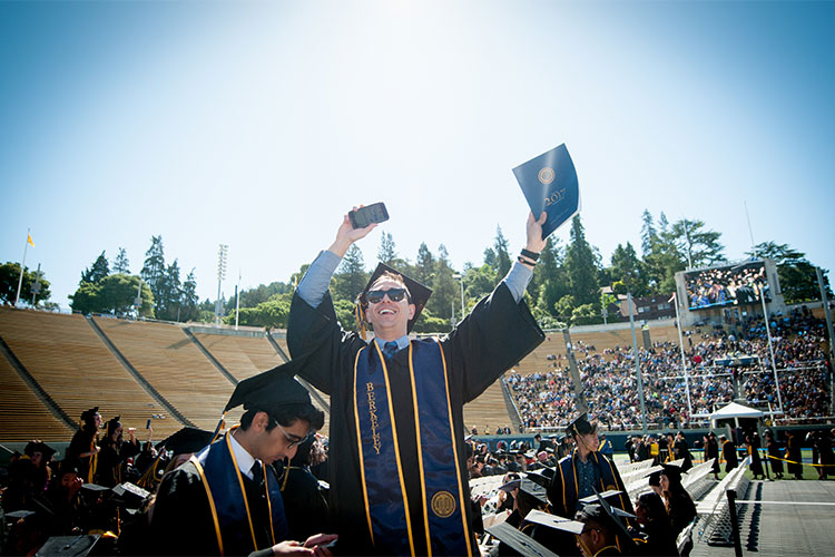 graduate celebrates