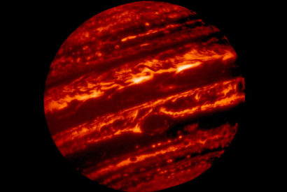 Jupiter as it appears at longer infrared wavelengths