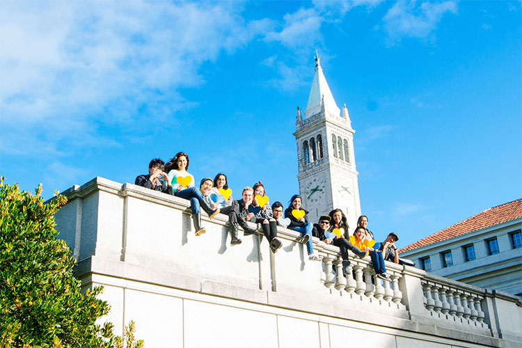 students on wheeler hall