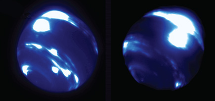 images of Neptune with storm cloud