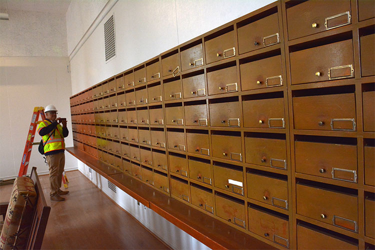 mailboxes in the graduate lounge