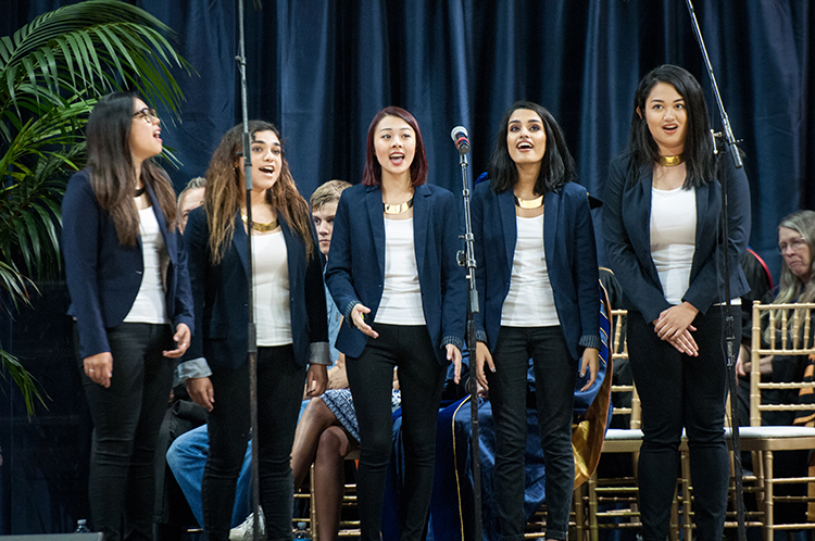 a cappella group performing 