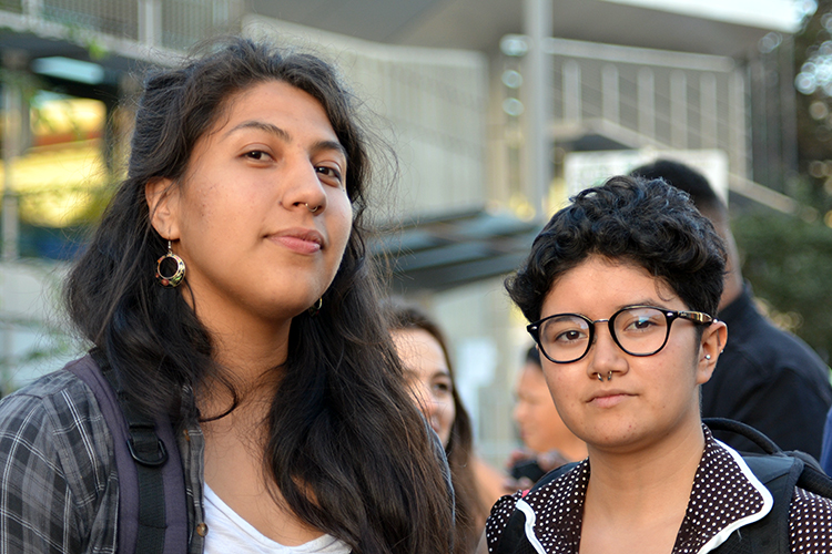 Close ups of students Preciado and Selena, criticizing the cost of police presence and raising concerns about university resource allocation.