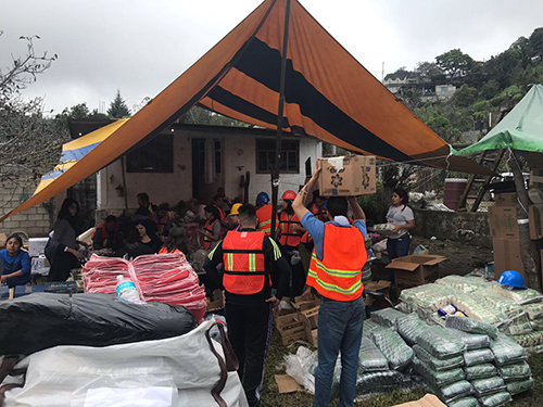 A relief center in Mexico City fills with donations from citizens helping those affected by the 7.1 magnitude earthquake.