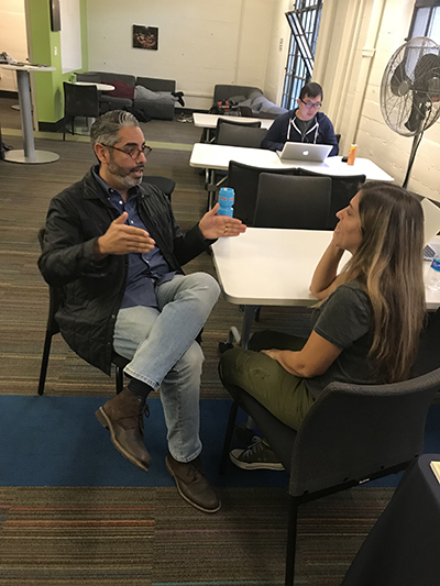 Williams chats with Niceforo after a meeting.