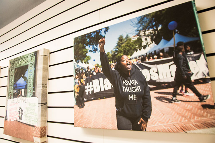 photo of woman leading a protest