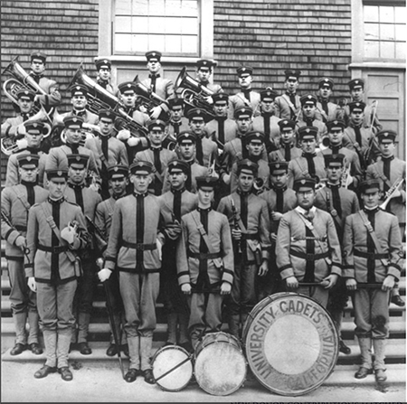 A group photo of the Cadet Band from 1911.