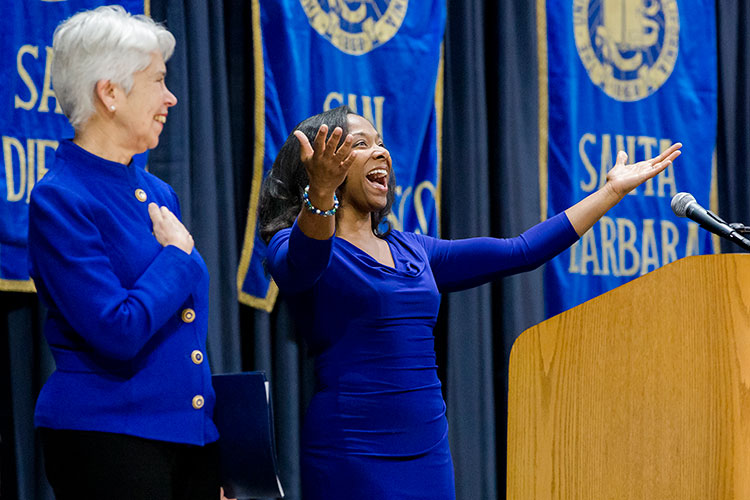 Carol Christ and Candace Johnson