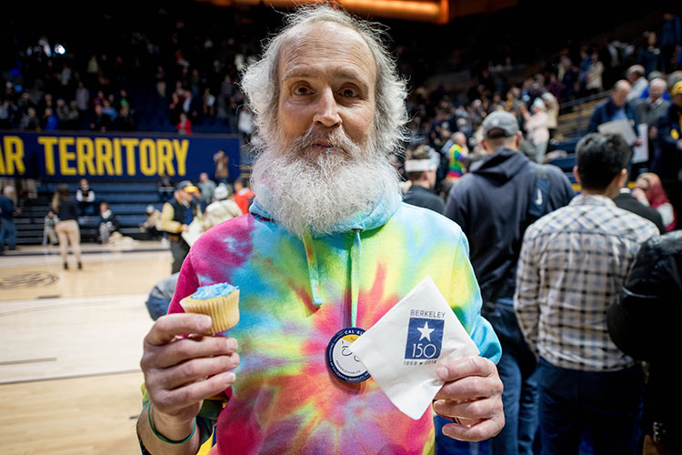 man in tie dye T-shirt