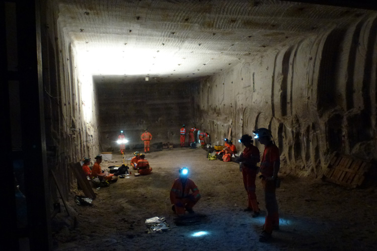 underground cavern in Boulby mine, UK