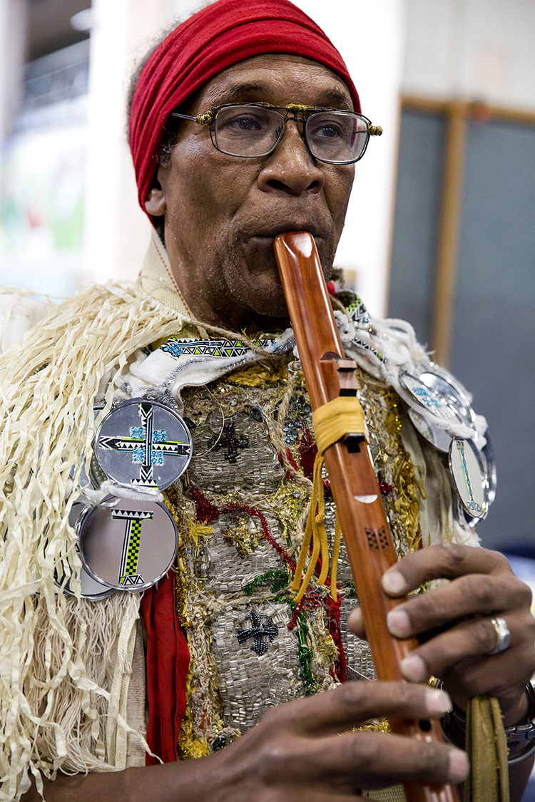 Man playing a flute