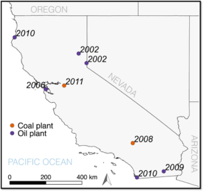 map of closed power plants