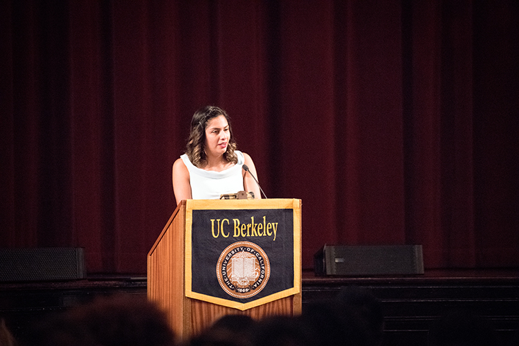 Yvonne Dorantes spoke after receiving the Mather Award.