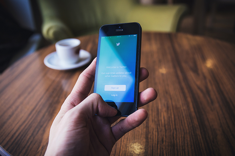 A person uses Twitter on their cell phone. (Photo by freestocks.org on Unsplash)