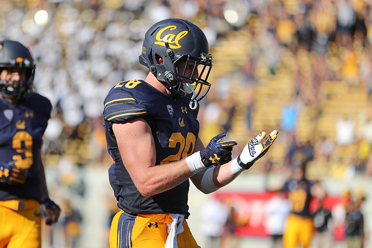 Cal running back Patrick Laird celebrating a touchdown