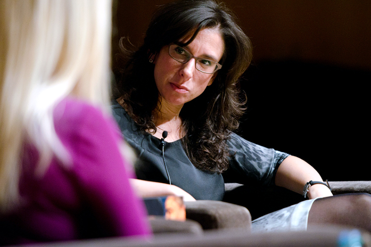 Jodi Kantor listening to someone talk