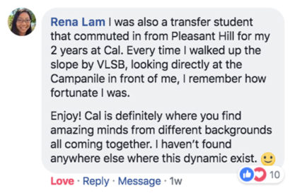 Screenshot of Facebook comment by Rena Lam