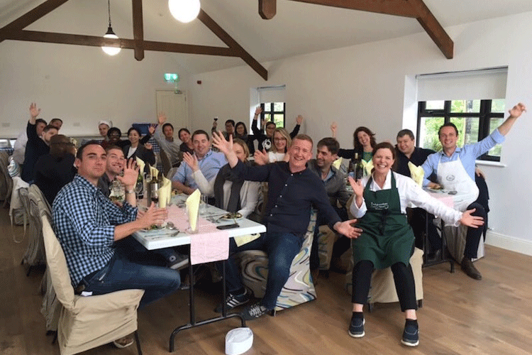 Students participating in the GNAM program in Ireland concluded their week preparing and sharing traditional Irish food at Ballyknocken Cookery School with owner and chef Catherine Fulvio.