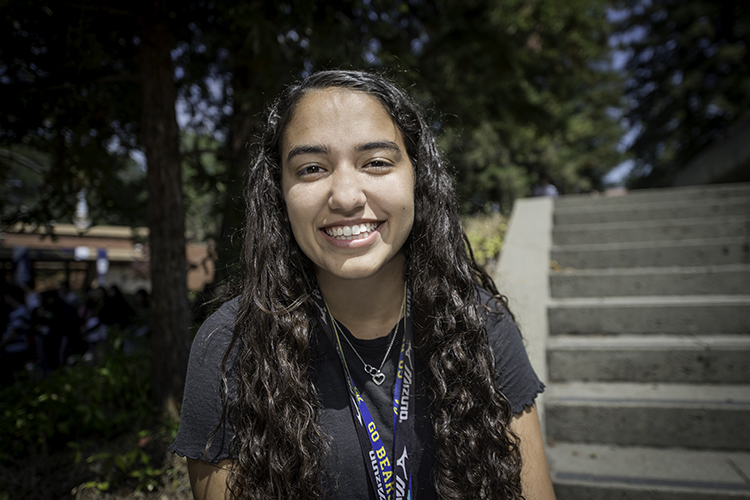 new student lauren vaca smiles