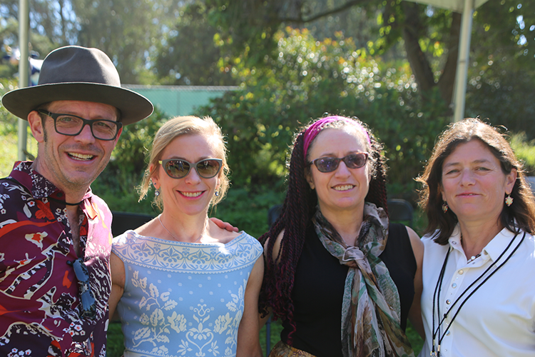 The children of Chris and Warren Hellman (left to right): Marco “Mick” Hellman ’83; Judith Hellman ’84; Frances Hellman, dean of the Division of Mathematical & Physical Sciences at UC Berkeley; and Patricia Hellman Gibbs. (Photo by Michael Riley)