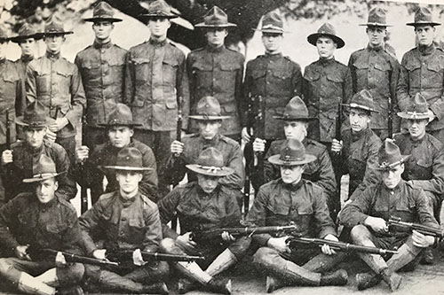 During fall semester 1918, a Students' Army Training Corps unit was established on campus for about 1,500 men. Parts of the campus were cleared to build wooden barracks and a mess hall.