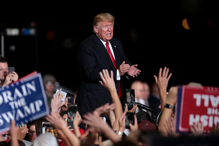 President Trump on stage