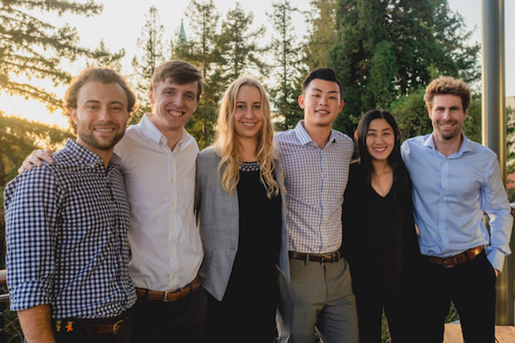 Arrow Capital’s student-run team (left to right): investment partners Ben Adler, a law student; Levi Walsh, an undergraduate in computer science and mathematics; Kaitlyn Uythoven and Niles Chang, undergraduates; Amy Guo, an undergraduate in Management, Entrepreneurship and Technology; and managing partner Matthew Bond, an MBA student.