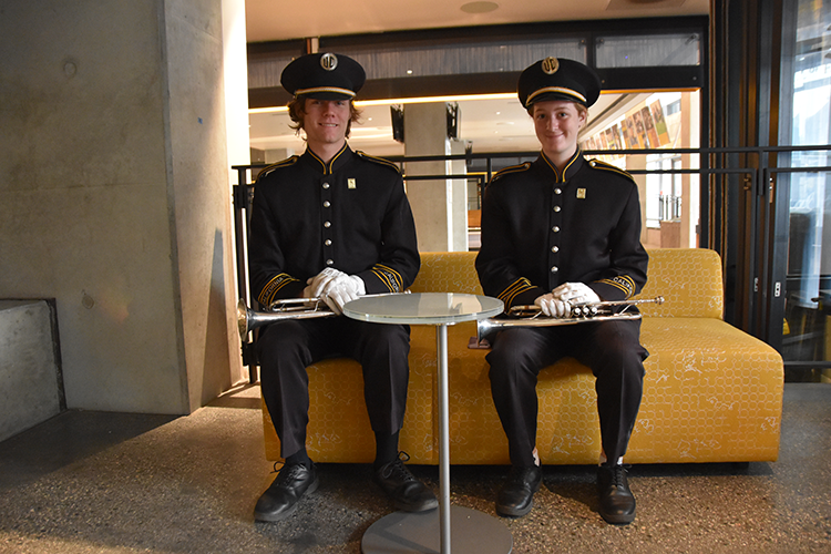 Buglers Eliot Foss and Emma O’Brien