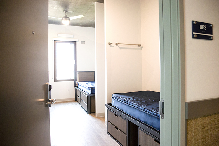 beds in a dorm room