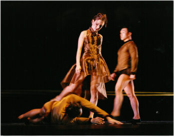 Erika and two other dancers on stage