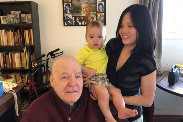 Ariel Bloch, his grandson Zander and daughter-in-law Trang Vo,