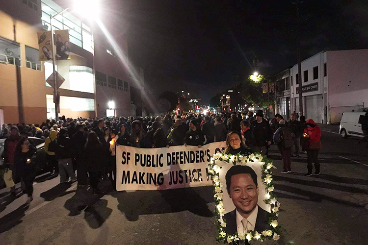 march in San Francisco for Jeff Adachi