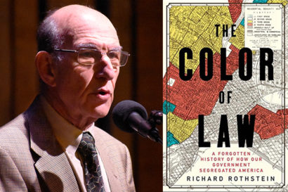 Richard Rothstein and the book cover of The Color of Law
