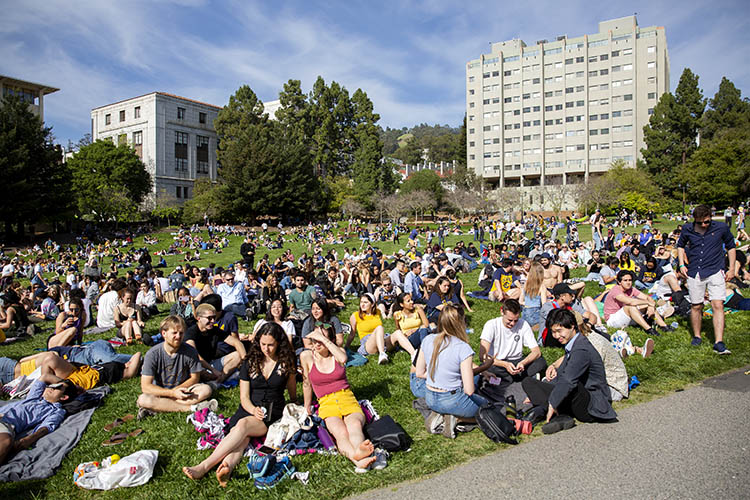 students on memorial glade