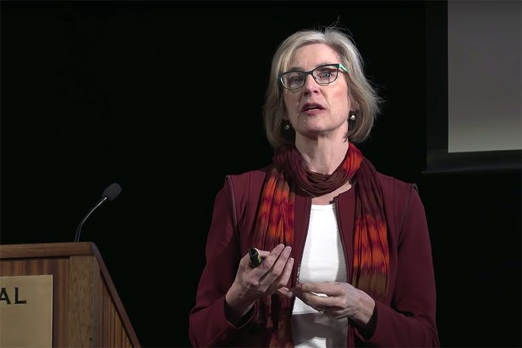 Jennifer Doudna giving a lecture