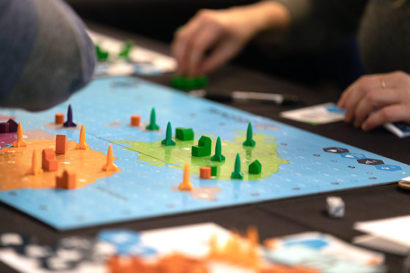 A close up of the board game "SIGNAL," which looks like a military strategy game