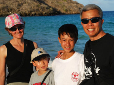 Tyler Chen (second on the right) with dad Eugene, brother Eric and mom, Katie.