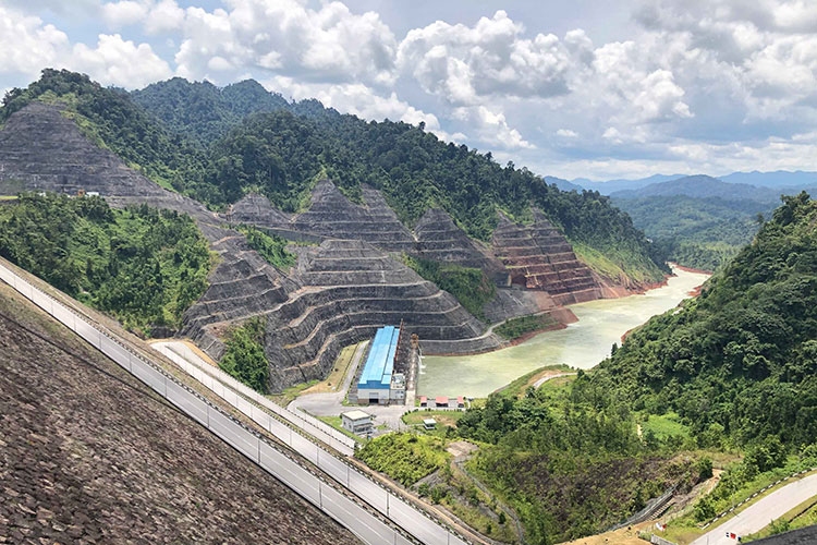 A view of the Bakun Dam in Sarawak, Malaysia