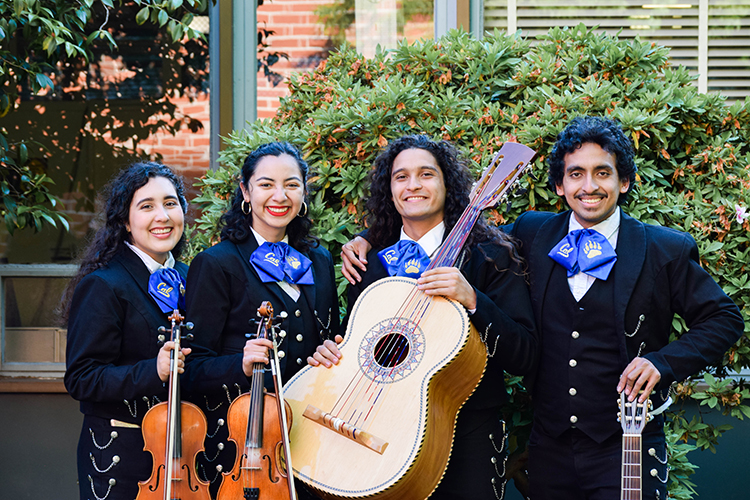 Four musicians from Mariachi Luz de Oro de Berkeley