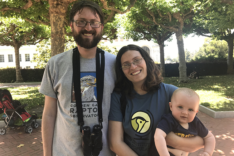 Sean Peterson, Lynne Schofield and their son, Vireo, share their love of falcons with the world