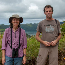 King with guide in the Azores.