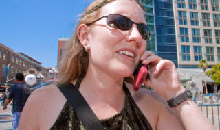 woman talking on cell phone