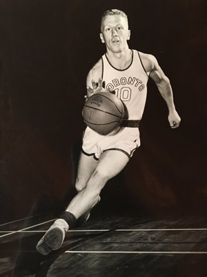 Stroud as a starting point guard on the University of Toronto basketball team.